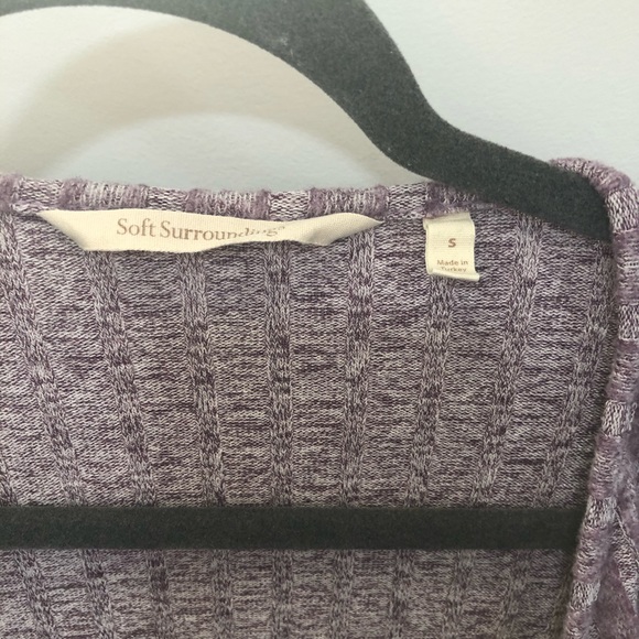 SOFT SURROUNDINGS •Purple cuddle bug topper cardigan SMALL - Picture 3 of 6